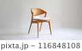 Wooden Chair with White Cushion 116848108