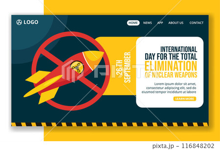 Day for the Total Elimination of Nuclear Weapons Social Media Landing Page Cartoon Hand Drawn Templates Background Illustration Day for the Total Elimination of Nuclear Weapons Social Media Landing Page Cartoon Hand Drawn Templates Background Illustration 116848202