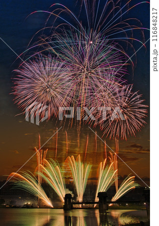 夜空に咲く花火 高く輝く花火大会 花火 夜空 花火イメージ 花火大会 夜空に咲く花火 高く輝く花火大会 花火 夜空 花火イメージ 花火大会 116848217