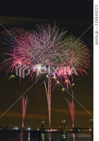 夜空に咲く花火 高く輝く花火大会 花火 夜空 花火イメージ 花火大会 夜空に咲く花火 高く輝く花火大会 花火 夜空 花火イメージ 花火大会 116848223
