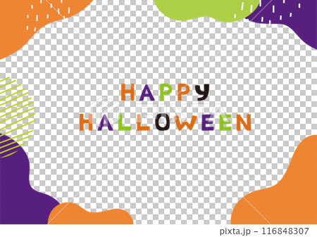 ポップなハロウィンカラーのフレーム 116848307