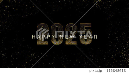 2025 New Year Abstract shiny color gold wave design element 2025 New Year Abstract shiny color gold wave design element 116848618