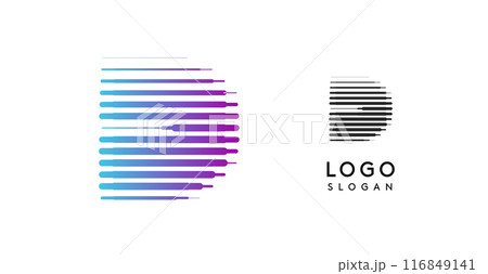 Heavy futuristic tech-inspired letter D, dynamic gradient logo, bold space letter for impactful modern branding, innovative logo, contemporary design, cutting-edge typography. Vector monogram 116849141