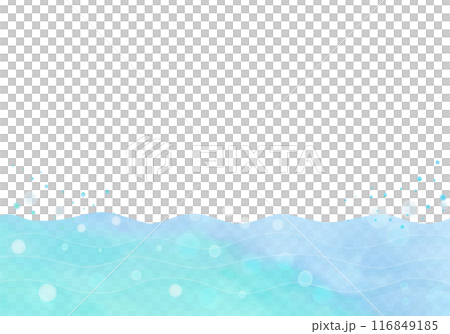 水彩溫柔波藍框 116849185