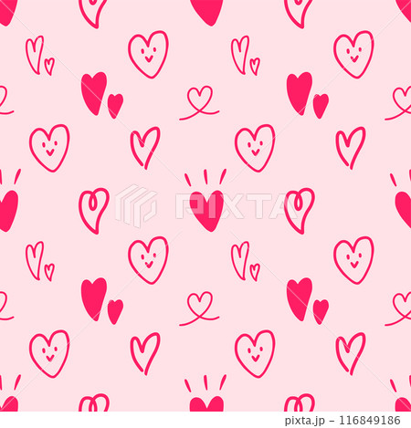 Heart doodle hand drawn for wrapping, valentine, festive, illustration and love 116849186