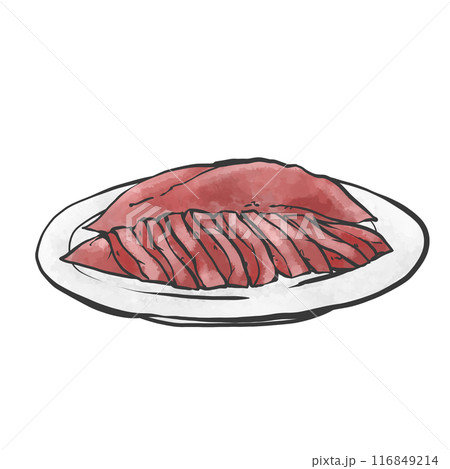 豚レバーの手書き筆絵風イラスト 豚レバーの手書き筆絵風イラスト 116849214