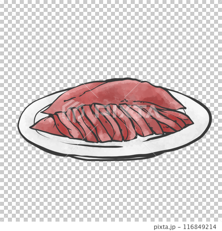 豚レバーの手書き筆絵風イラスト 豚レバーの手書き筆絵風イラスト 116849214