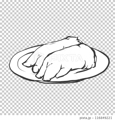 豚足の手書き筆絵風イラスト 116849221