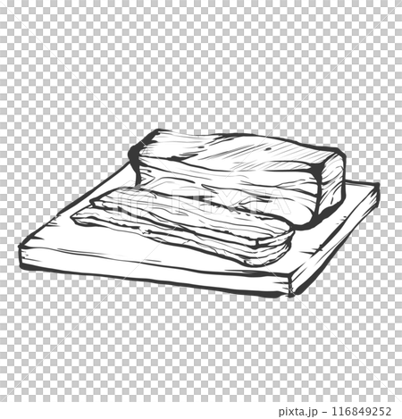 塊培根的手寫畫筆繪畫風格插圖 塊培根的手寫畫筆繪畫風格插圖 116849252