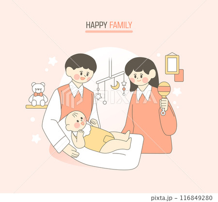 Happy Birth Encouragement Family Illustration 116849280