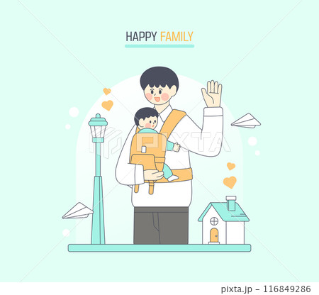Happy Birth Encouragement Family Illustration 116849286