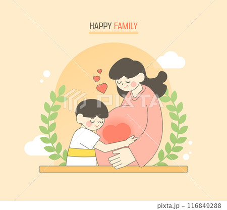 Happy Birth Encouragement Family Illustration 116849288
