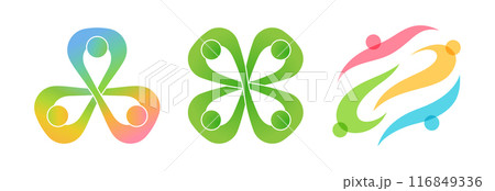 Abstract People symbol, togetherness and community connecting people icon 116849336