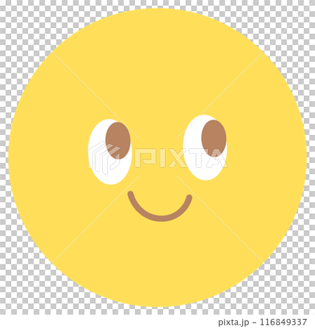 Illustration of happy smiling face png for cartoon character, comic, mascot, plush toy, cute patches, shirt print, souvenir shop, kids, children, sticker, happy emoji, expression, emoticon, kid doll 116849337