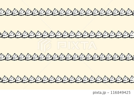 筆タッチのクリームが並んだパターン 116849425