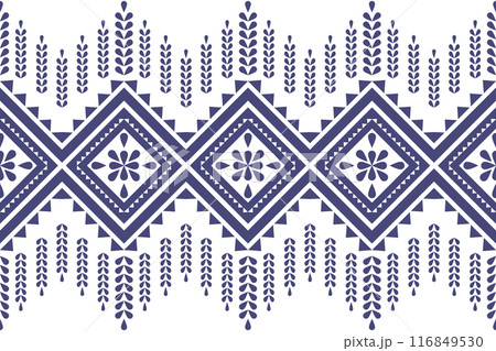 Abstract geometric ethnic seamless pattern. Geometric ethnic pattern fabric style. Geometric ethnic pattern design for clothing, textile, wrapping, background, wallpaper, carpet, embroidery 116849530