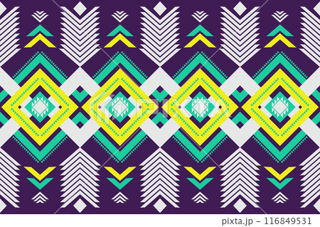 Abstract geometric ethnic seamless pattern. Geometric ethnic pattern fabric style. Geometric ethnic pattern design for clothing, textile, wrapping, background, wallpaper, carpet, embroidery Abstract geometric ethnic seamless pattern. Geometric ethnic pattern fabric style. Geometric ethnic pattern design for clothing, textile, wrapping, background, wallpaper, carpet, embroidery 116849531