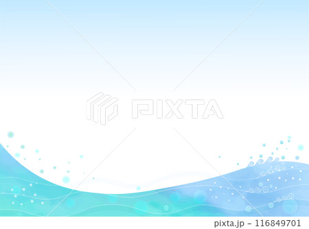 水彩調の波と空の美しいフレーム 水彩調の波と空の美しいフレーム 116849701