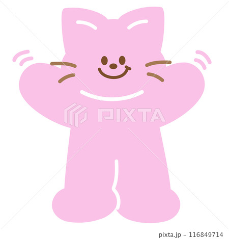 Illustration of pastel pink cat for cartoon character, comic, mascot, animal, pet, vet, adopt and rescue pet, cute patches, plush toy, doll, brooch, kitten sticker, invitation, greeting card, standee Illustration of pastel pink cat for cartoon character, comic, mascot, animal, pet, vet, adopt and rescue pet, cute patches, plush toy, doll, brooch, kitten sticker, invitation, greeting card, standee 116849714