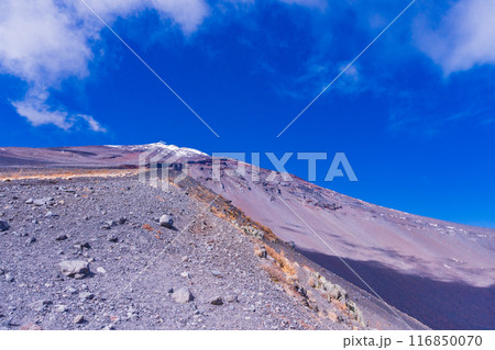 (静岡県)富士山・宝永山遊歩道から見る、初冠雪と紅葉 (静岡県)富士山・宝永山遊歩道から見る、初冠雪と紅葉 116850070