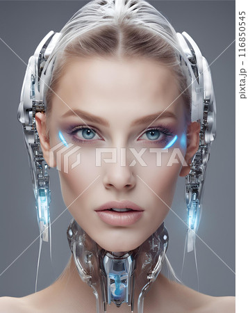 2100年トレンドを意識した西洋人ヘアメイクスタイル女性像を生成AIで表現しました 2100年トレンドを意識した西洋人ヘアメイクスタイル女性像を生成AIで表現しました 116850545