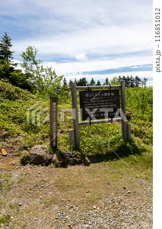 夏の志賀高原 横手山の山頂標 夏の志賀高原 横手山の山頂標 116851012