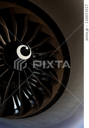 Plane background. Airplane turbine blades close-up. Airplane engine. Turbines blade. Aviation Plane background. Airplane turbine blades close-up. Airplane engine. Turbines blade. Aviation 116851017