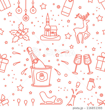 New year 2025 Christmas vector seamless pattern New year 2025 Christmas vector seamless pattern 116851393