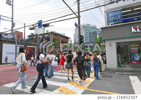 聖水洞カフェ通りを歩く若者たち【韓国/ソウル】 聖水洞カフェ通りを歩く若者たち【韓国/ソウル】 116852307
