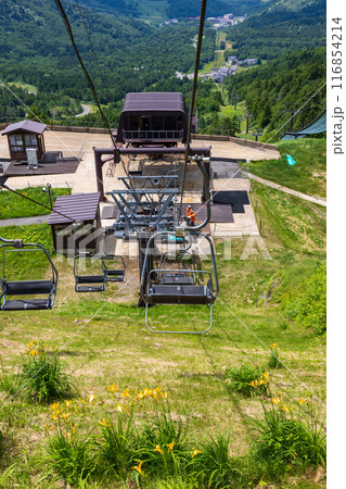 夏の志賀高原 横手山スカイリフトからの風景 夏の志賀高原 横手山スカイリフトからの風景 116854214