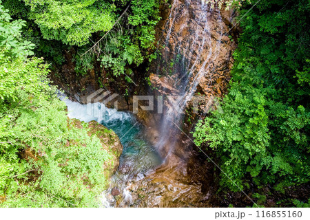 「川浦渓谷」シルクの滝(岐阜県) 「川浦渓谷」シルクの滝(岐阜県) 116855160