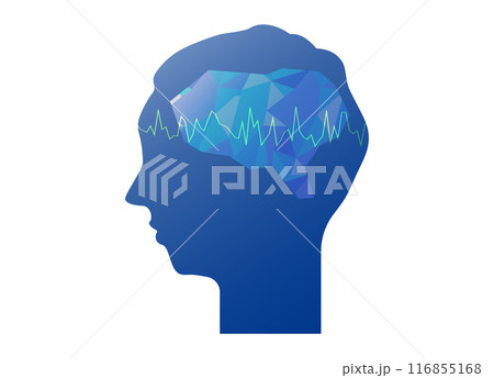 脳・脳波・AI・人工知能のイメージのイラスト 脳・脳波・AI・人工知能のイメージのイラスト 116855168