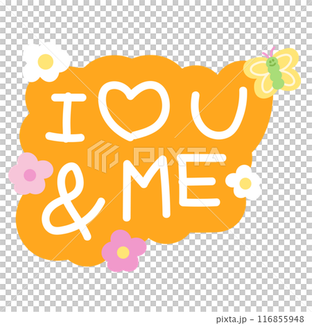 I heart U and ME with flowers and butterfly for spring, summer, card, print, cartoon character, pastel element, plush toy, doll, cute patches, sticker, pet shop, store, online shopping, nature, garden I heart U and ME with flowers and butterfly for spring, summer, card, print, cartoon character, pastel element, plush toy, doll, cute patches, sticker, pet shop, store, online shopping, nature, garden 116855948