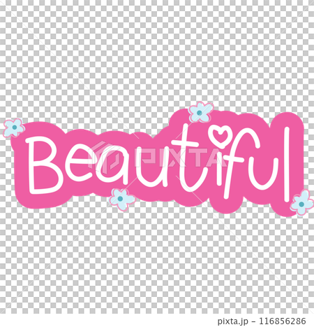 Beautiful badge for font, typography, cute patches, plush toy, sign, symbol, print, social media post, ad, banner, template, sticker, tattoo, happy element, logo, icon, decorations, text	 116856286