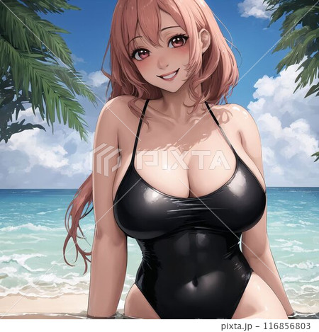 水着の金髪巨乳美女 116856803