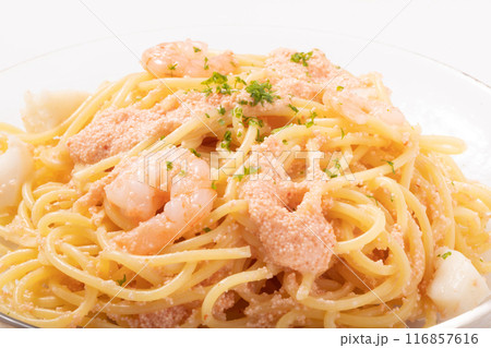 イカと海老の冷やし明太クリームパスタ イカと海老の冷やし明太クリームパスタ 116857616