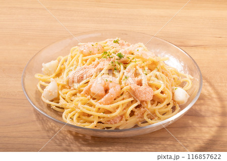 イカと海老の冷やし明太クリームパスタ 116857622