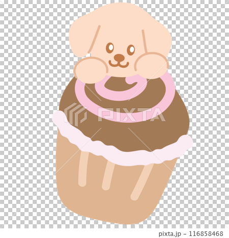 Cupcake with puppy for dog food, sweet dessert, cafe, restaurant, menu, recipe, baking, sticker, cartoon character, mascot, plush toy, doll, brunch, birthday party, card, ads, print, pet shop Cupcake with puppy for dog food, sweet dessert, cafe, restaurant, menu, recipe, baking, sticker, cartoon character, mascot, plush toy, doll, brunch, birthday party, card, ads, print, pet shop 116858468