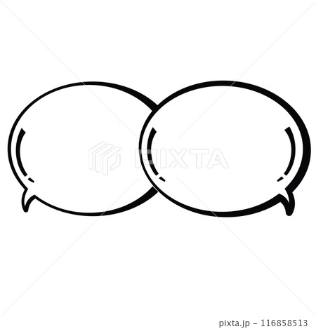 Text bubbles, black outline for cartoon, comic, marketing, communications, sticker, decoration, social media, print, template, manga, messages, card, chat, png, transparent background 116858513