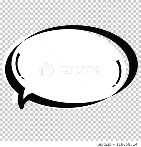 Text bubbles, black outline for cartoon, comic, marketing, communications, sticker, decoration, social media, print, template, manga, messages, card, chat, png, transparent background 116858514