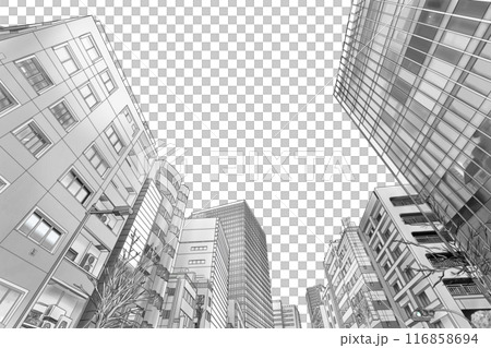 從下往上看的城市色調風格建築1 116858694