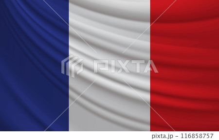 France flag fabric wave vector illustration France flag fabric wave vector illustration 116858757