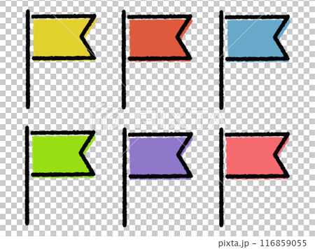 Simple loose hand drawn flag set 116859055