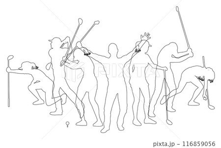 Golfers Golfing Silhouette Golf People Silhouettes 116859056
