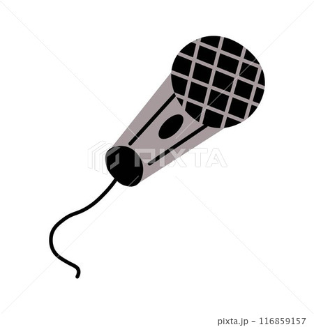 Simple minimalist gray and black microphone design illustration Simple minimalist gray and black microphone design illustration 116859157