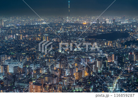 [夜景]サンシャイン60展望台 東京スカイツリー方面の眺望[夜景100選・日本夜景遺産] 116859287