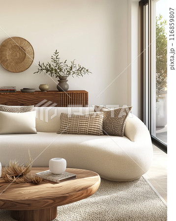 Minimalist Living Room with Cozy Decor Minimalist Living Room with Cozy Decor 116859807