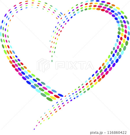 Rainbow heart on white background. Vector illustration for your design. Rainbow heart on white background. Vector illustration for your design. 116860422