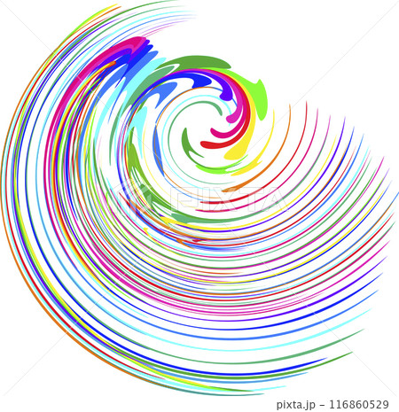 icon, speed logo of a swirl with colorful ink splashes 116860529