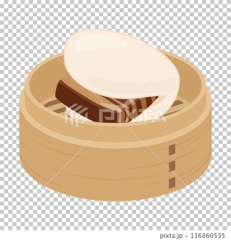 せいろに入った角煮まんのイラスト せいろに入った角煮まんのイラスト 116860535